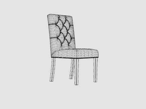 Jenny Dining Chair Beige Wood 3D Model