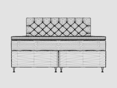 Joluma Complete Bed Package Continental Bed Gray 3D Model