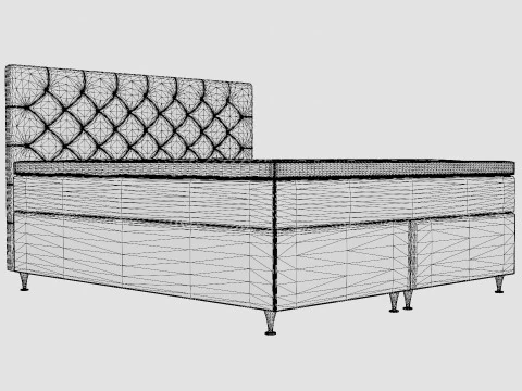 Joluma Complete Bed Package Continental Bed Gray 3D Model