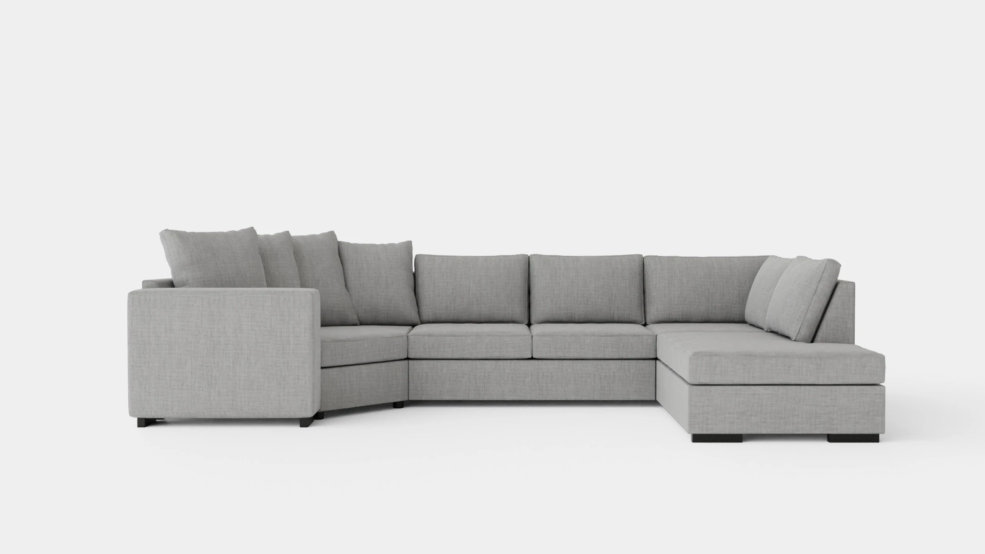 Kahnia Corner Sofa Cozy Corner With Chaise Lounge Right Light Gray 3D Model .c4d .max .obj .3ds .fbx .stl .blend