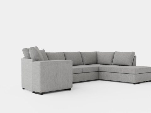 Kahnia Corner Sofa Cozy Corner With Chaise Lounge Right Light Gray Modelo 3D