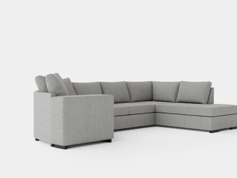 Kahnia Corner Sofa Cozy Corner With Chaise Lounge Right Light Gray 3D Model