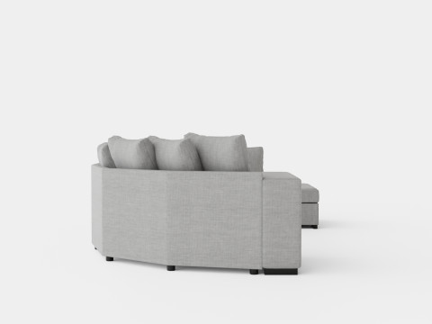 Kahnia Corner Sofa Cozy Corner With Chaise Lounge Right Light Gray Modelo 3D