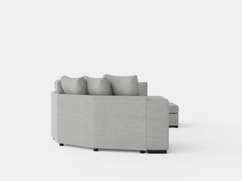 Kahnia Corner Sofa Cozy Corner With Chaise Lounge Right Light Gray 3D Model