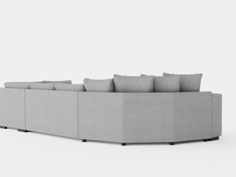 Kahnia Corner Sofa Cozy Corner With Chaise Lounge Right Light Gray Modelo 3D