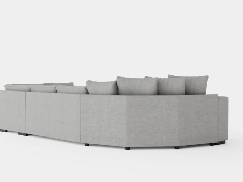 Kahnia Corner Sofa Cozy Corner With Chaise Lounge Right Light Gray 3D Model