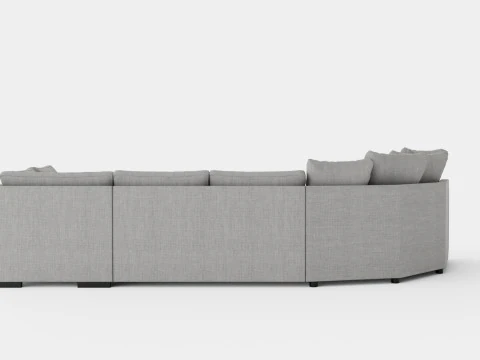Kahnia Corner Sofa Cozy Corner With Chaise Lounge Right Light Gray 3D Model