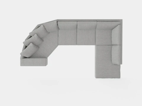 Kahnia Corner Sofa Cozy Corner With Chaise Lounge Right Light Gray 3D Model