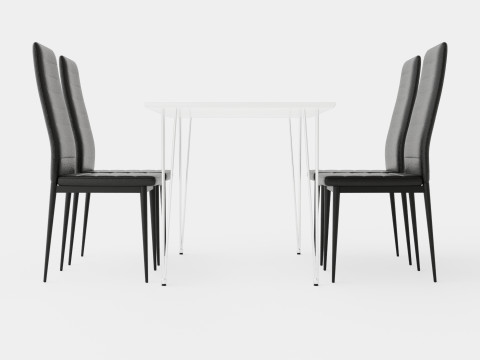 Kronblom Food Group With 4 Ted Chair 3D Model