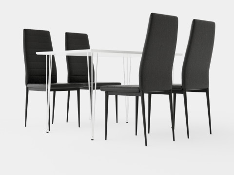 Kronblom Food Group With 4 Ted Chair 3D Model