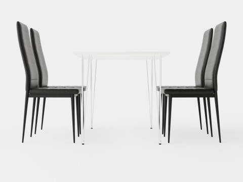 Kronblom Food Group With 4 Ted Chair 3D Model