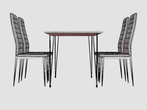 Kronblom Food Group With 4 Ted Chair 3D Model