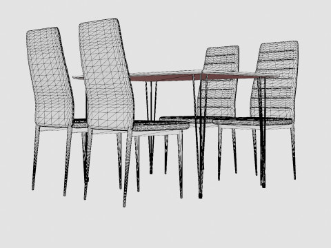 Kronblom Food Group With 4 Ted Chair 3D Model