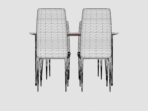 Kronblom Food Group With 4 Ted Chair 3D Model