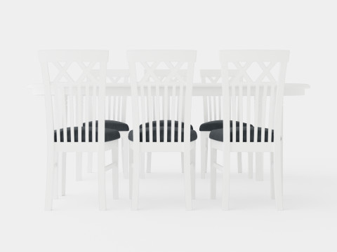 Lake Island Dining Table With 6 Rebecka Chairs 3D मॉडल