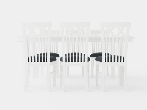 Lake Island Dining Table With 6 Rebecka Chairs 3D मॉडल