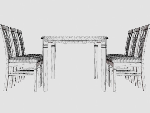 Lake Island Dining Table With 6 Rebecka Chairs 3D मॉडल