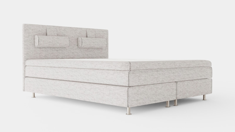 Layla Continental Bed Light Gray Modelo 3D .c4d .max .obj .3ds .fbx .stl .blend