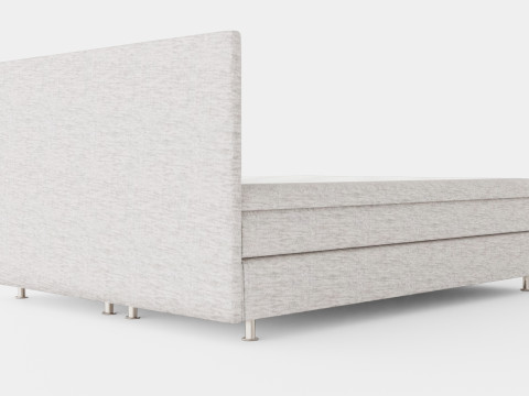 Layla Continental Bed Light Gray Modelo 3D