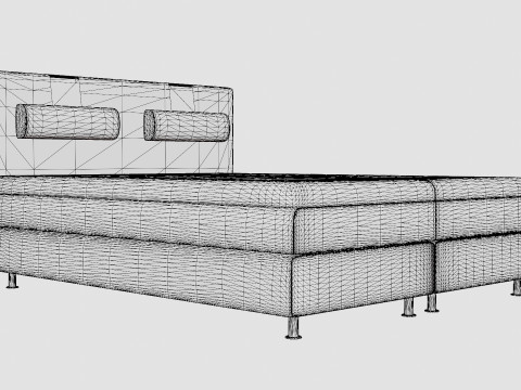 Layla Continental Bed Light Gray Modelo 3D