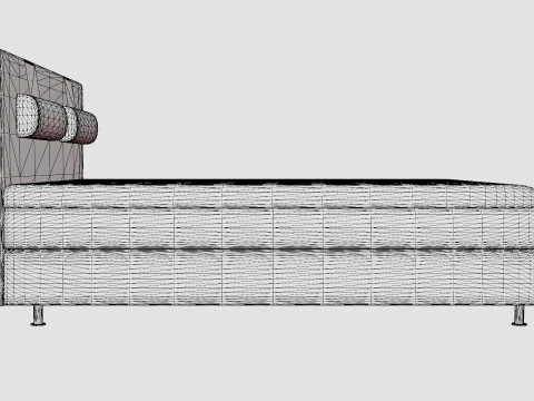 Layla Continental Bed Light Gray 3D Model