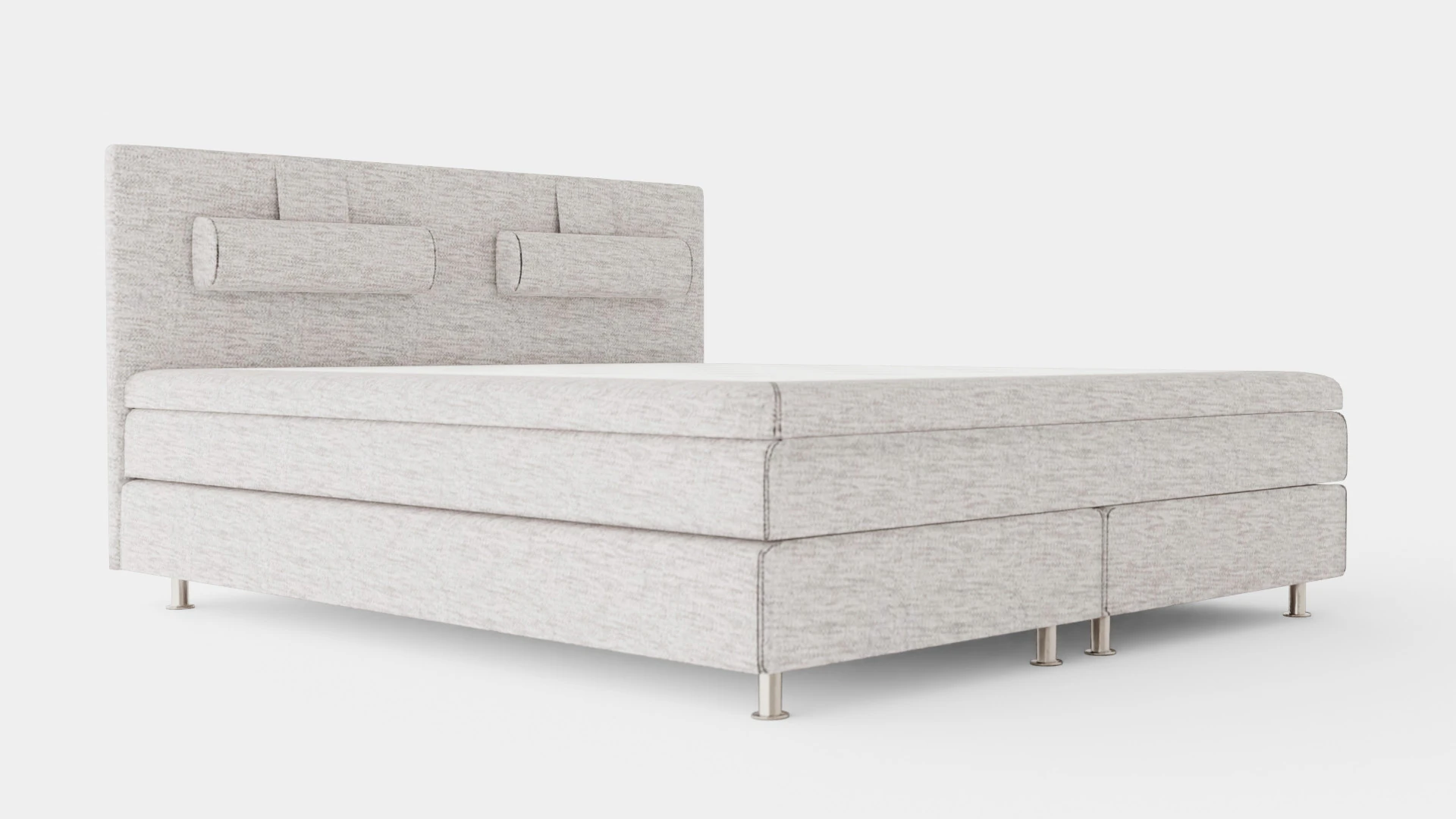 Layla Continental Bed Light Gray 3D Model .c4d .max .obj .3ds .fbx .stl .blend