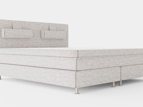 Layla Continental Bed Light Gray Modèle 3D