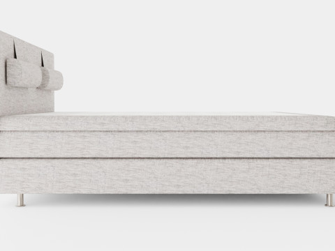 Layla Continental Bed Light Gray 3D Model