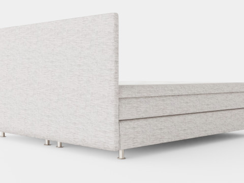 Layla Continental Bed Light Gray 3D Model