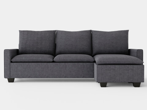 Lerdal Divan Sofa 3 Seater Reversible Gray 3D Model
