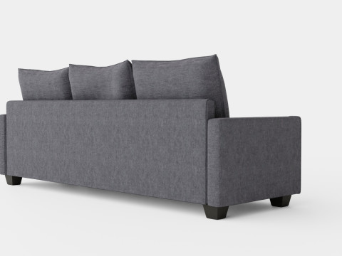 Lerdal Divan Sofa 3 Seater Reversible Gray 3D Model