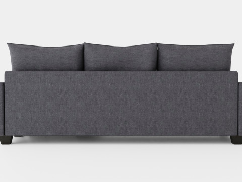 Lerdal Divan Sofa 3 Seater Reversible Gray 3D Model