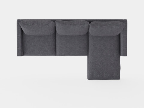 Lerdal Divan Sofa 3 Seater Reversible Gray 3D Model
