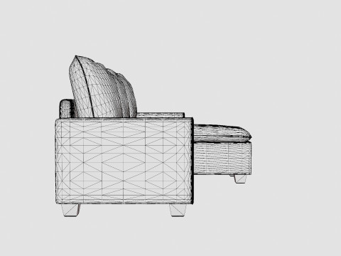 Lerdal Divan Sofa 3 Seater Reversible Gray 3D Model