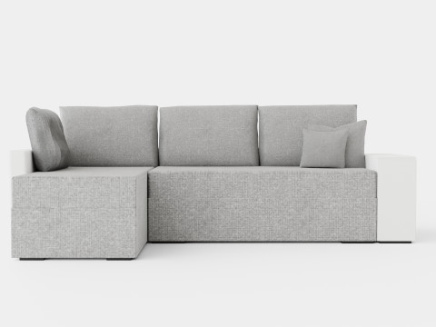 Leroy Sofa Bed 4 Seater With Divan Reversible White Light Gray 3D 모델