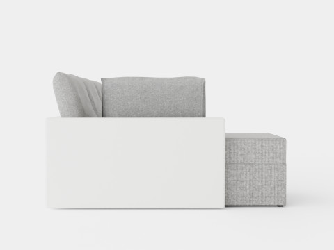 Leroy Sofa Bed 4 Seater With Divan Reversible White Light Gray Modelo 3D