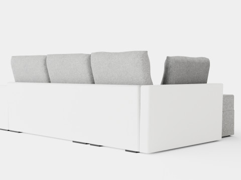 Leroy Sofa Bed 4 Seater With Divan Reversible White Light Gray Modelo 3D