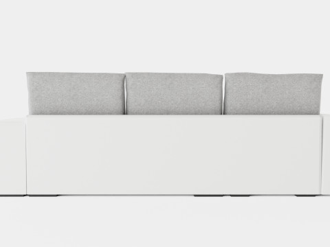 Leroy Sofa Bed 4 Seater With Divan Reversible White Light Gray Modelo 3D