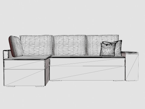 Leroy Sofa Bed 4 Seater With Divan Reversible White Light Gray Modelo 3D