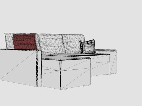 Leroy Sofa Bed 4 Seater With Divan Reversible White Light Gray Modelo 3D