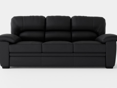 Lindby 3 Seater Sofa Artificial Leather 3D 模型