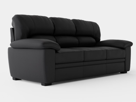 Lindby 3 Seater Sofa Artificial Leather Model 3D