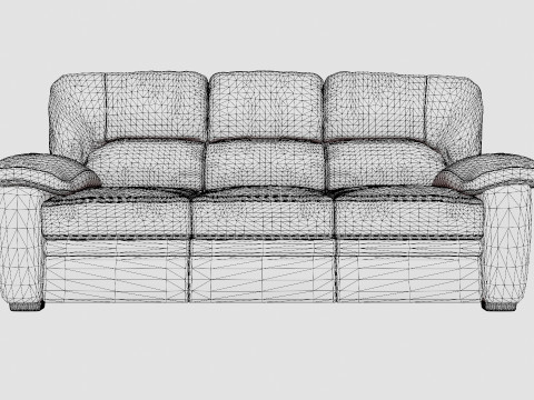 Lindby 3 Seater Sofa Artificial Leather Model 3D