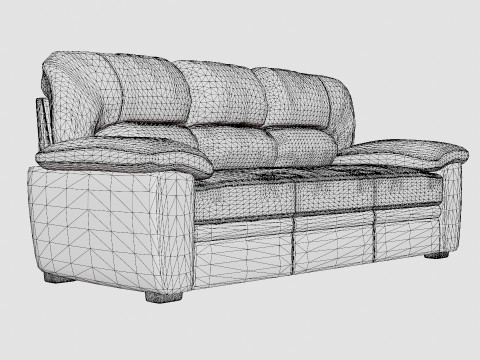 Lindby 3 Seater Sofa Artificial Leather Model 3D