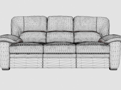 Lindby 3 Seater Sofa Dark Gray 3D Модель
