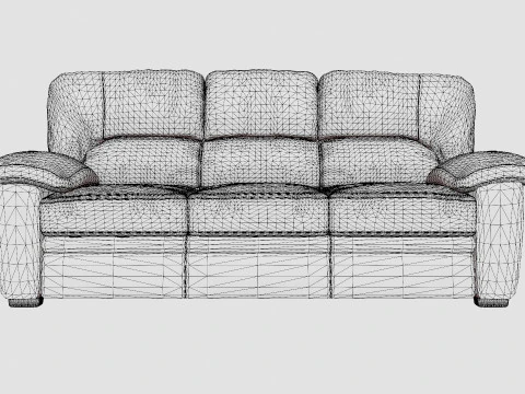 Lindby 3 Seater Sofa Dark Gray 3D Model