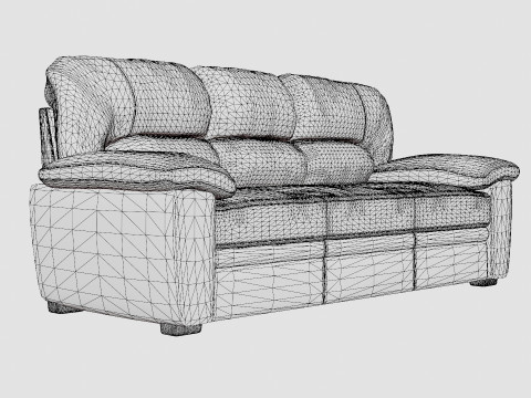 Lindby 3 Seater Sofa Dark Gray 3D Модель