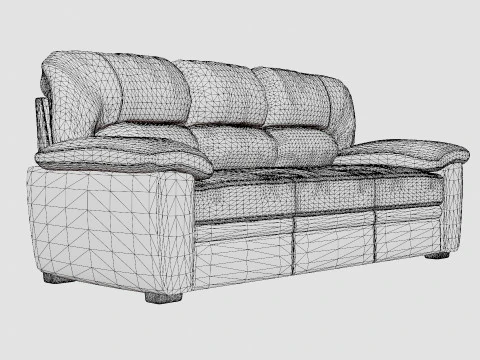 Lindby 3 Seater Sofa Dark Gray 3D Model