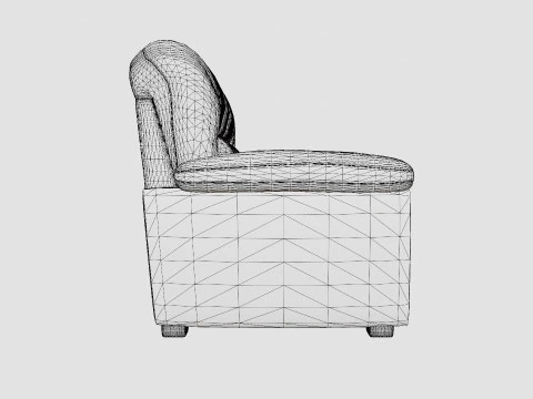 Lindby 3 Seater Sofa Dark Gray 3D Model
