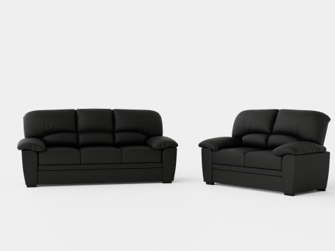 Lindby Sofa Group 3 Seater 2 Seater Artificial Leather 3D Model